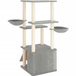 MAISON EXCLUSIVE - Arbre à chat avec griffoirs en sisal gris clair 133 cm