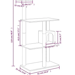 MAISON EXCLUSIVE - Arbre à chat avec griffoirs en sisal crème 119 cm