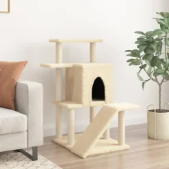 MAISON EXCLUSIVE - Arbre à chat avec griffoirs en sisal crème 97 cm