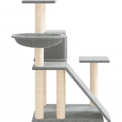 MAISON EXCLUSIVE - Arbre à chat avec griffoirs en sisal gris clair 82 cm