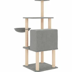 MAISON EXCLUSIVE - Arbre à chat avec griffoirs en sisal gris clair 132 cm