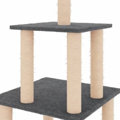 MAISON EXCLUSIVE - Arbre à chat avec griffoirs en sisal gris foncé 111 cm