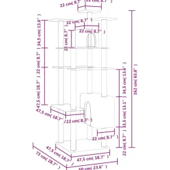 MAISON EXCLUSIVE - Arbre à chat avec griffoirs en sisal crème 162 cm
