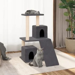 MAISON EXCLUSIVE - Arbre à chat avec griffoirs en sisal gris foncé 82 cm