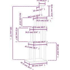 MAISON EXCLUSIVE - Arbre à chat avec griffoirs en sisal crème 183 cm