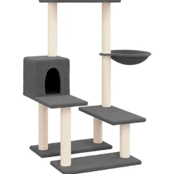 MAISON EXCLUSIVE - Arbre à chat avec griffoirs en sisal gris foncé 94,5 cm