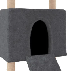 MAISON EXCLUSIVE - Arbre à chat avec griffoirs en sisal gris foncé 153 cm