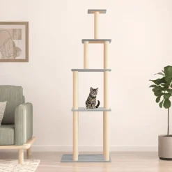 MAISON EXCLUSIVE - Arbre à chat avec griffoirs en sisal gris clair 183 cm