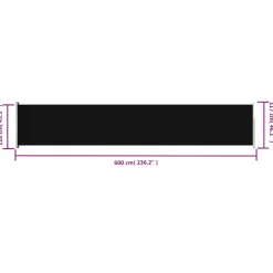 MAISON EXCLUSIVE - Auvent latéral rétractable de patio 117x600 cm noir