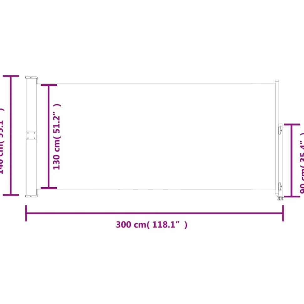 MAISON EXCLUSIVE - Auvent latéral rétractable de patio 140 x 300 cm rouge