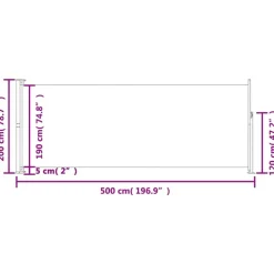 MAISON EXCLUSIVE - Auvent latéral rétractable de patio 200x500 cm bleu
