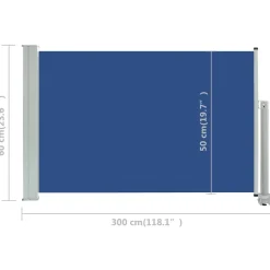 MAISON EXCLUSIVE - Auvent latéral rétractable de patio 60x300 cm bleu