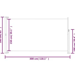 MAISON EXCLUSIVE - Auvent latéral rétractable de patio 160 x 300 cm gris