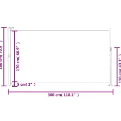 MAISON EXCLUSIVE - Auvent latéral rétractable de patio 180x300 cm bleu