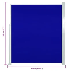 MAISON EXCLUSIVE - Auvent latéral rétractable de patio 160x300 cm bleu