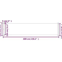 MAISON EXCLUSIVE - Auvent latéral rétractable de patio 140x600 cm marron