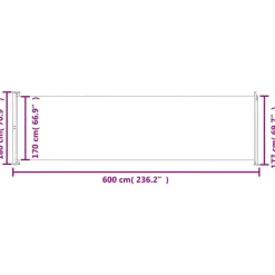 MAISON EXCLUSIVE - Auvent latéral rétractable de patio 180x600 cm bleu