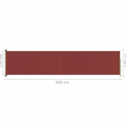 MAISON EXCLUSIVE - Auvent latéral rétractable de patio 140x600 cm rouge