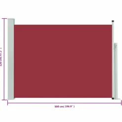 MAISON EXCLUSIVE - Auvent latéral rétractable de patio 120x500 cm rouge