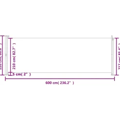 MAISON EXCLUSIVE - Auvent latéral rétractable de patio 220x600 cm crème