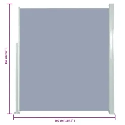 MAISON EXCLUSIVE - Auvent latéral rétractable de patio 160x300 cm gris
