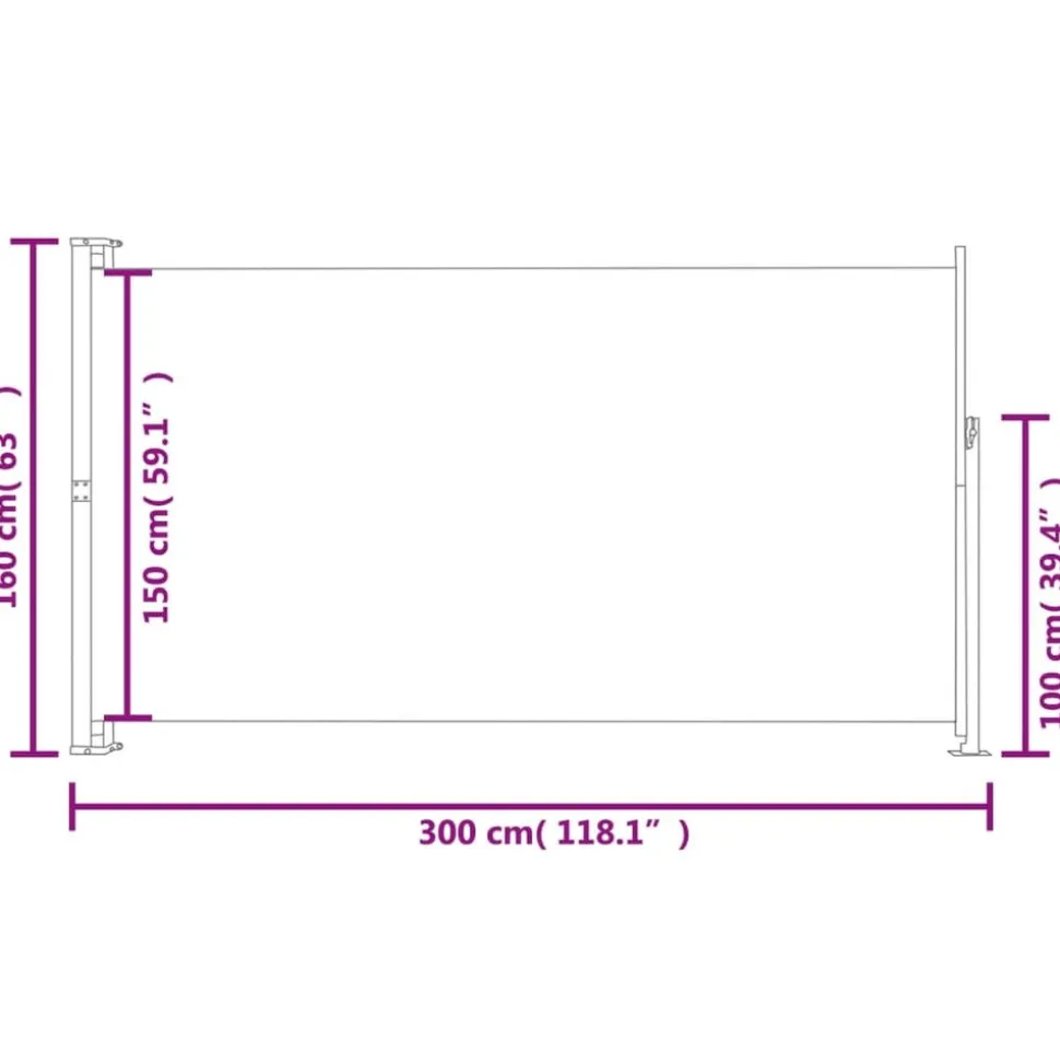 MAISON EXCLUSIVE - Auvent latéral rétractable de patio 160 x 300 cm marron