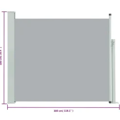 MAISON EXCLUSIVE - Auvent latéral rétractable de patio 100x300 cm gris