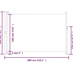 MAISON EXCLUSIVE - Auvent latéral rétractable de patio 200x300 cm rouge