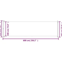 MAISON EXCLUSIVE - Auvent latéral rétractable de patio 200x600 cm bleu