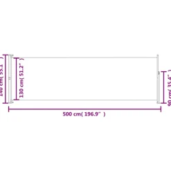 MAISON EXCLUSIVE - Auvent latéral rétractable de patio 140x500 cm bleu
