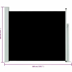 MAISON EXCLUSIVE - Auvent latéral rétractable de patio 100x300 cm noir
