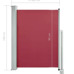 MAISON EXCLUSIVE - Auvent latéral rétractable de patio 100x300 cm rouge