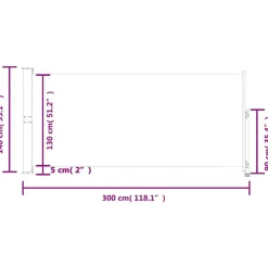 MAISON EXCLUSIVE - Auvent latéral rétractable de patio 140x300 cm gris