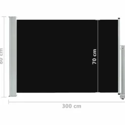 MAISON EXCLUSIVE - Auvent latéral rétractable de patio 80x300 cm noir