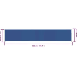 MAISON EXCLUSIVE - Auvent latéral rétractable de patio 117x600 cm bleu