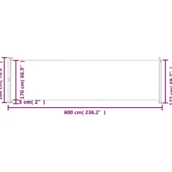 MAISON EXCLUSIVE - Auvent latéral rétractable de patio 180x600 cm crème
