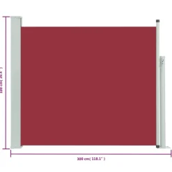 MAISON EXCLUSIVE - Auvent latéral rétractable de patio 100x300 cm rouge