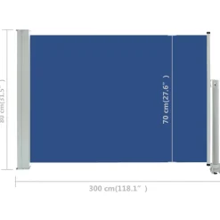 MAISON EXCLUSIVE - Auvent latéral rétractable de patio 80x300 cm bleu