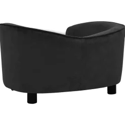 MAISON EXCLUSIVE - Canapé pour chien noir 69x49x40 cm peluche