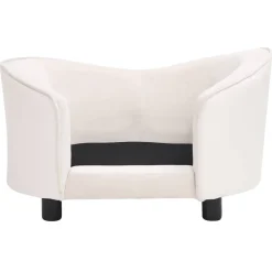 MAISON EXCLUSIVE - Canapé pour chien crème 69x49x40 cm peluche et similicuir