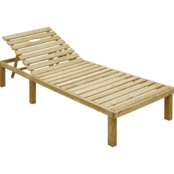 MAISON EXCLUSIVE - Chaise longue avec coussin rouge bois de pin imprégné