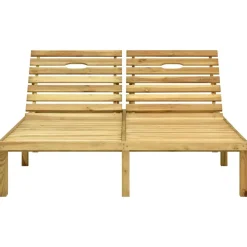 MAISON EXCLUSIVE - Chaise longue double et coussins gris bois de pin imprégné