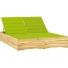 MAISON EXCLUSIVE - Chaise longue double et coussins vert vif bois de pin imprégné