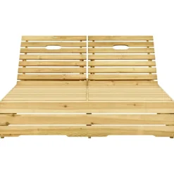 MAISON EXCLUSIVE - Chaise longue double et coussins vert vif bois de pin imprégné