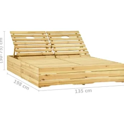 MAISON EXCLUSIVE - Chaise longue double et coussins vert vif bois de pin imprégné