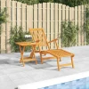 MAISON EXCLUSIVE - Chaise longue d'extérieur repose-pieds et table acacia solide