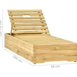 MAISON EXCLUSIVE - Chaise longue avec coussin gris bois de pin imprégné