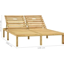 MAISON EXCLUSIVE - Chaise longue double et coussins vert vif bois de pin imprégné