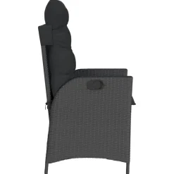 MAISON EXCLUSIVE - Chaise inclinable de jardin avec coussins noir résine tressée