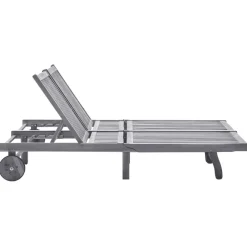 MAISON EXCLUSIVE - Chaise longue de jardin 2 places avec coussin gris acacia